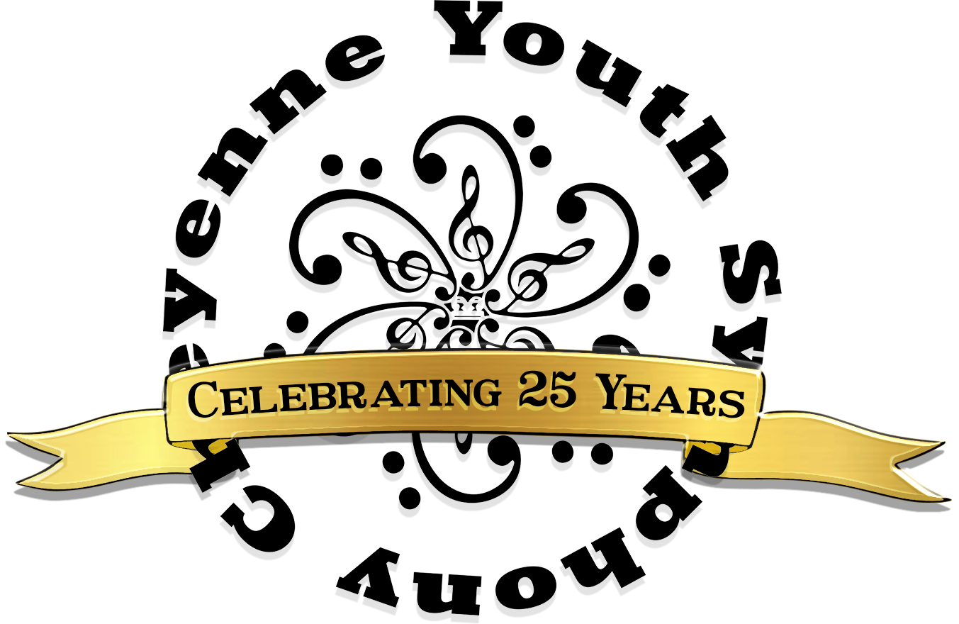 Cheyenne Youth Symphony Logo with 25 Year Celebration Banner